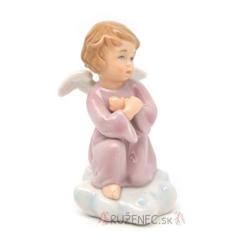 Anjel - 11cm - porcelán - ružový