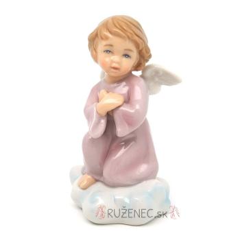 Anjel - 11cm - porcelán - ružový