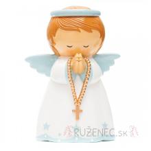Anjel strážca - detská pokladnička 20 cm - modrá