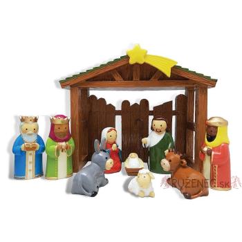 Weihnachtskrippe - 17x6x14 cm - für Kinder - 10 Stk