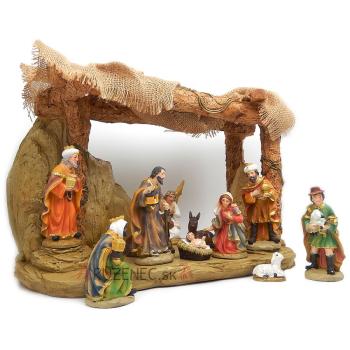 Weihnachtskrippe LED-beleuchtete - 20x25x10cm - Musik