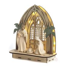 Wood Nativity Scene - 24x21x10cm