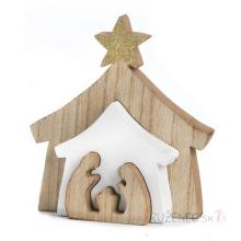 Wood Nativity Scene - 15 x14cm