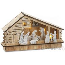 Wood Nativity Scene - 17x30x8cm