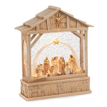 Betlehem LED világítással - 25x21x7cm - zenével