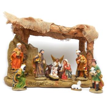 Weihnachtskrippe LED-beleuchtete - 20x25x10cm - Musik