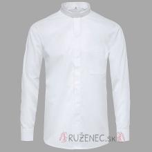 White Clergy shirt - long sleeves - 60% cotton