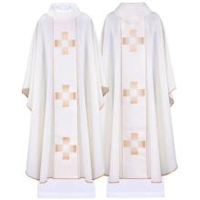 Chasuble ecru - embroidery crosses