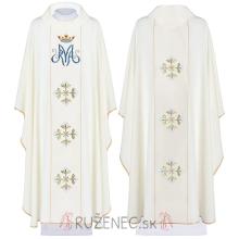 Chasuble - embroidery MA + flowers