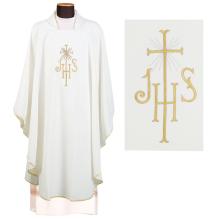 Biely ornát - Výšivka IHS