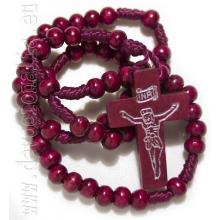 Wood knotted rosary –  5mm bordo