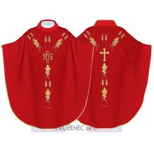 Red Chasuble - embroidery IHS + ears