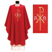 Červený ornát - Výšivka A + Omega + Px