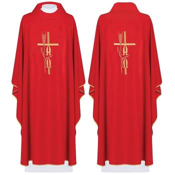 Červený ornát - Výšivka A+Ω