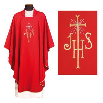 Kasel root- Stickerei IHS