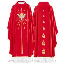 Red Chasuble - embroidery the Holy Ghost  - 015