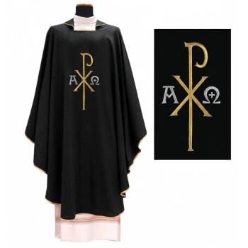 Čierny ornát - Výšivka A + Omega + Px