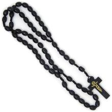 Černý navlékaný růženec velký – 7x10mm