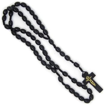 Černý navlékaný růženec velký – 7x10mm