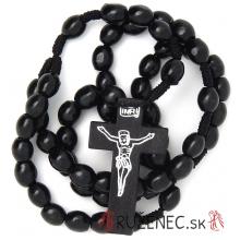 Wood knotted rosary – 6x8mm black