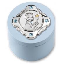 Dárková krabice na růženec se Swarovski kamínky - modrá