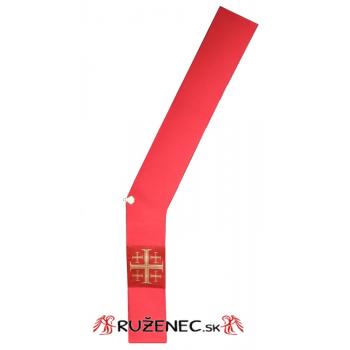 Diakónus stóla brokát díszítéssel - piros