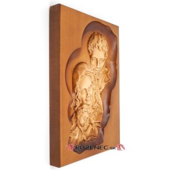 Drevorezba - Svätá rodina - 33x23cm obraz
