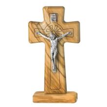 Talpas fa feszület 18cm - olivafa