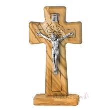 Talpas fa feszület 18cm - olivafa