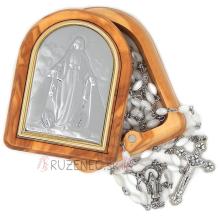 Wood Rosary box with Madreperla rosary