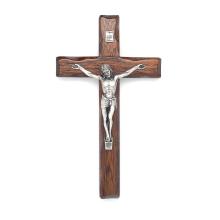 Drevený kríž 16cm - tmavohnedý