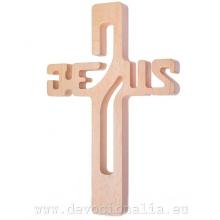 Dřevěný kříž 22cm - Jezus