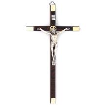 Drevený kríž 24cm - tmavý