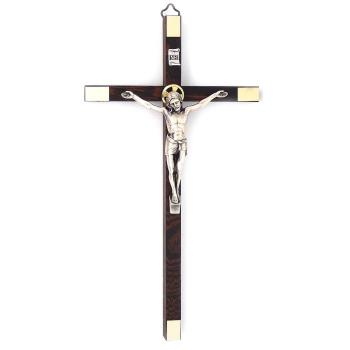 Dřevěný kříž 24cm - tmavohnědý
