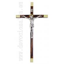 Dřevěný kříž 24cm - tmavohnědý