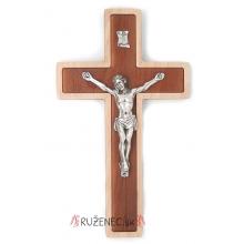 Drevený kríž 25cm - dvojfarebný b