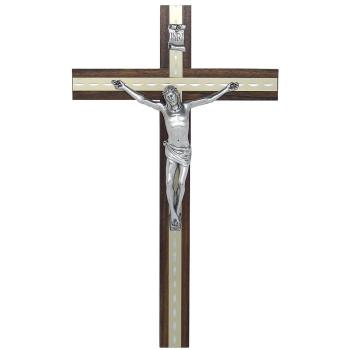 Wooden cross 25cm - with metal insert