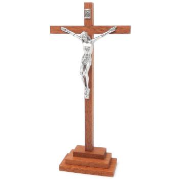 Wooden cross with base 28cm