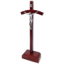 Drevený kríž s podstavcom 25cm - bordový