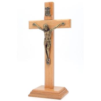 Dřevěný kříž na podstavci 20cm