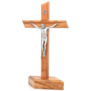 Drevený kríž s podstavcom 23cm - olivové drevo
