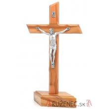 Stehende Kruzifix Holzkreuz 23cm - olive Holz