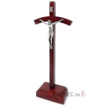 Drevený kríž s podstavcom 25cm - bordový
