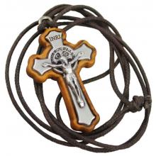 Wooden cross on a string - St. Benedict - 4cm