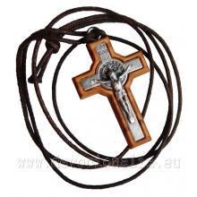 Wooden cross on a string - St. Benedict - 4cm - b