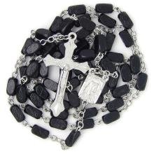 Růženec  dřevěný - černý 5x8mm