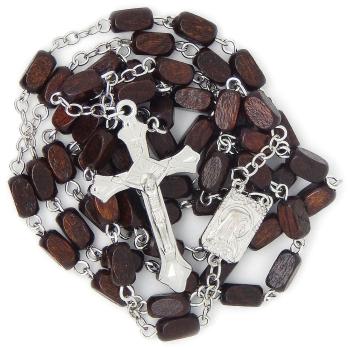 Drevený ruženec tmavohnedý - 5x8mm