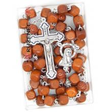 Wood Rosary - 8mm lightbrown wood beads