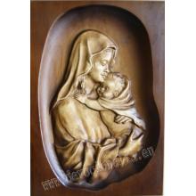 Drevorezba - Madona s Ježiškom- 33x23cm obraz