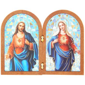 Doppelplakete 12x9.5cm - Jesus+Maria
